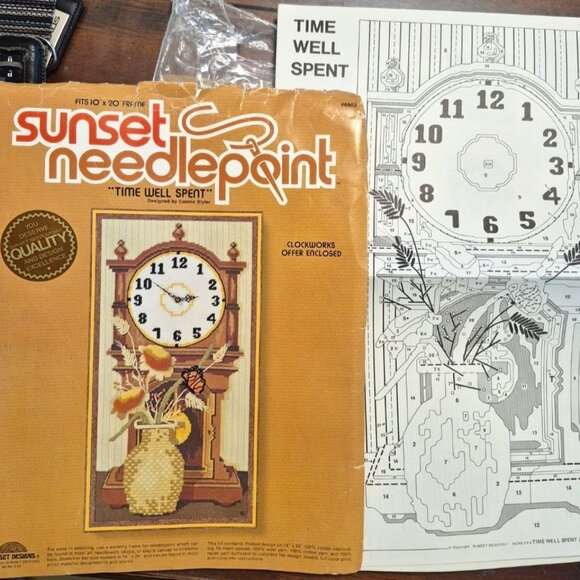Sunset Designs Needlepoint-Time Well Spent 1980 - Picture 1 of 4